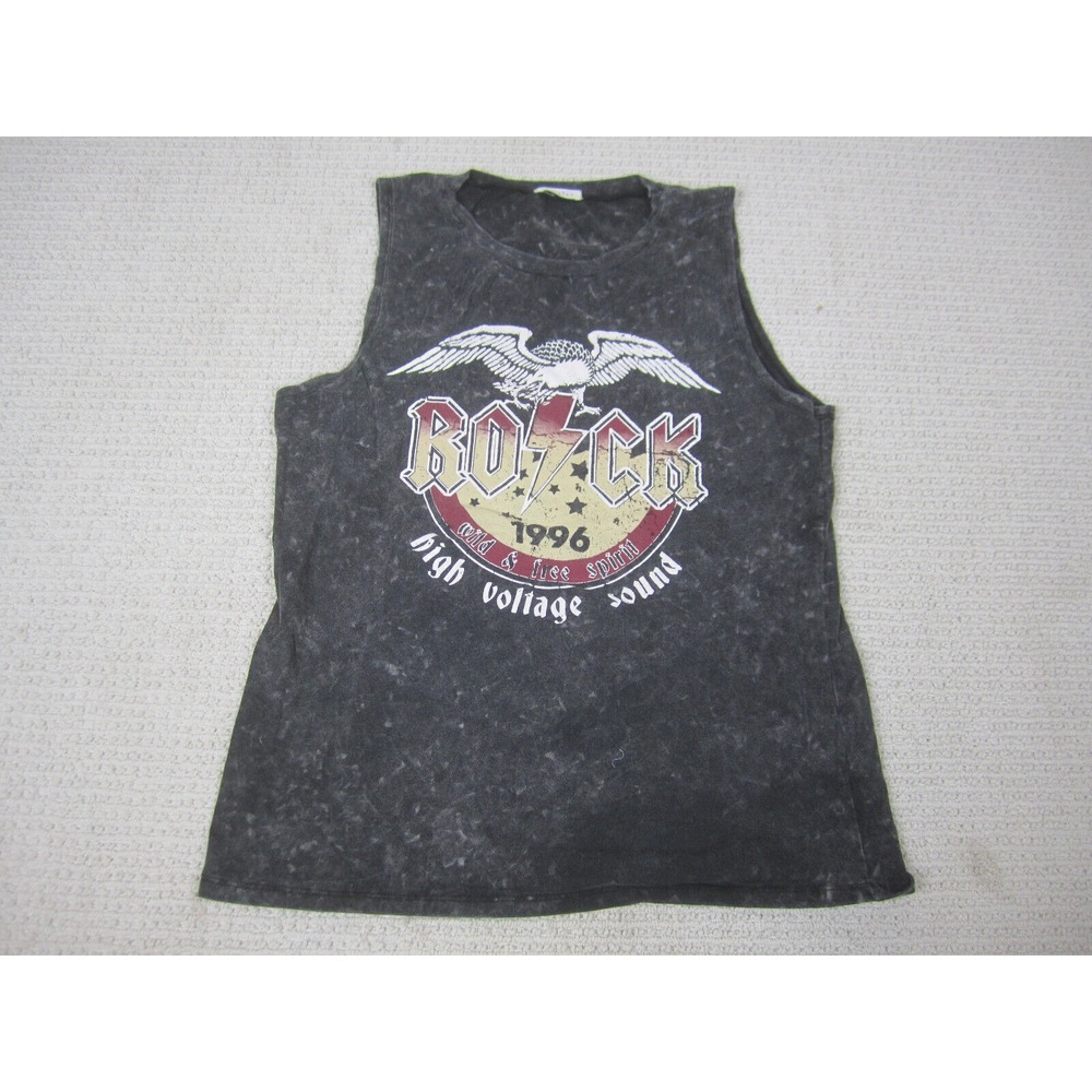 Rock Shirt Womens Juniors XL Gray 1996 High Voltage Sound Wild & Free Spirit
